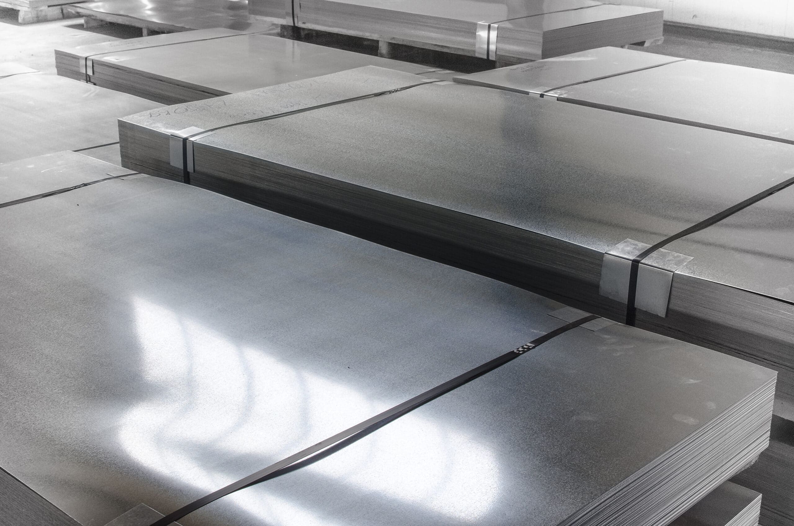 sheet tin metal in production hall